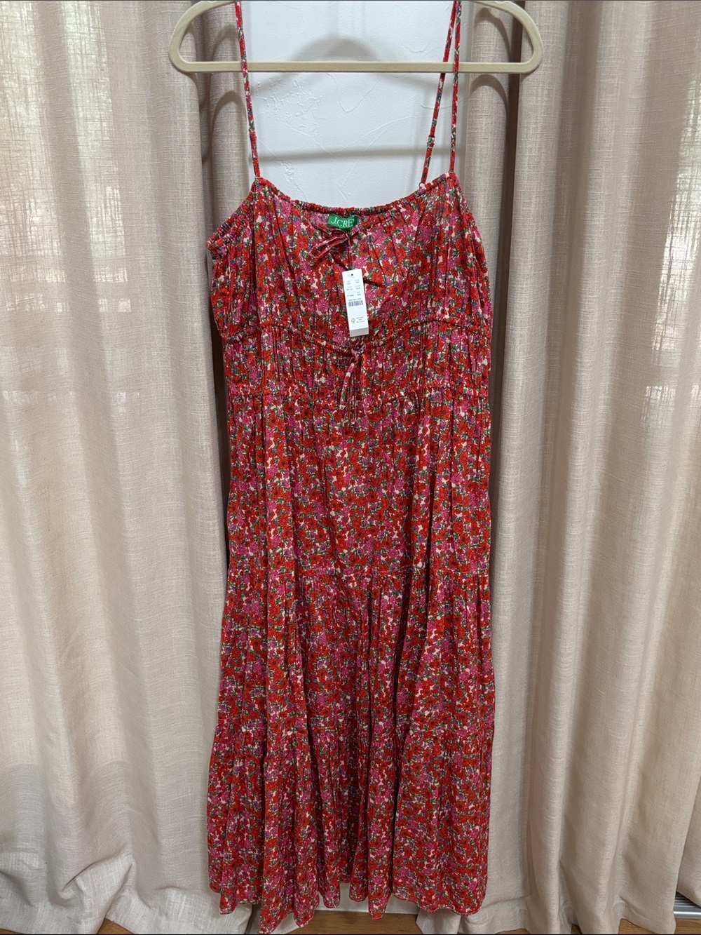 J crew tiered floral maxi dress